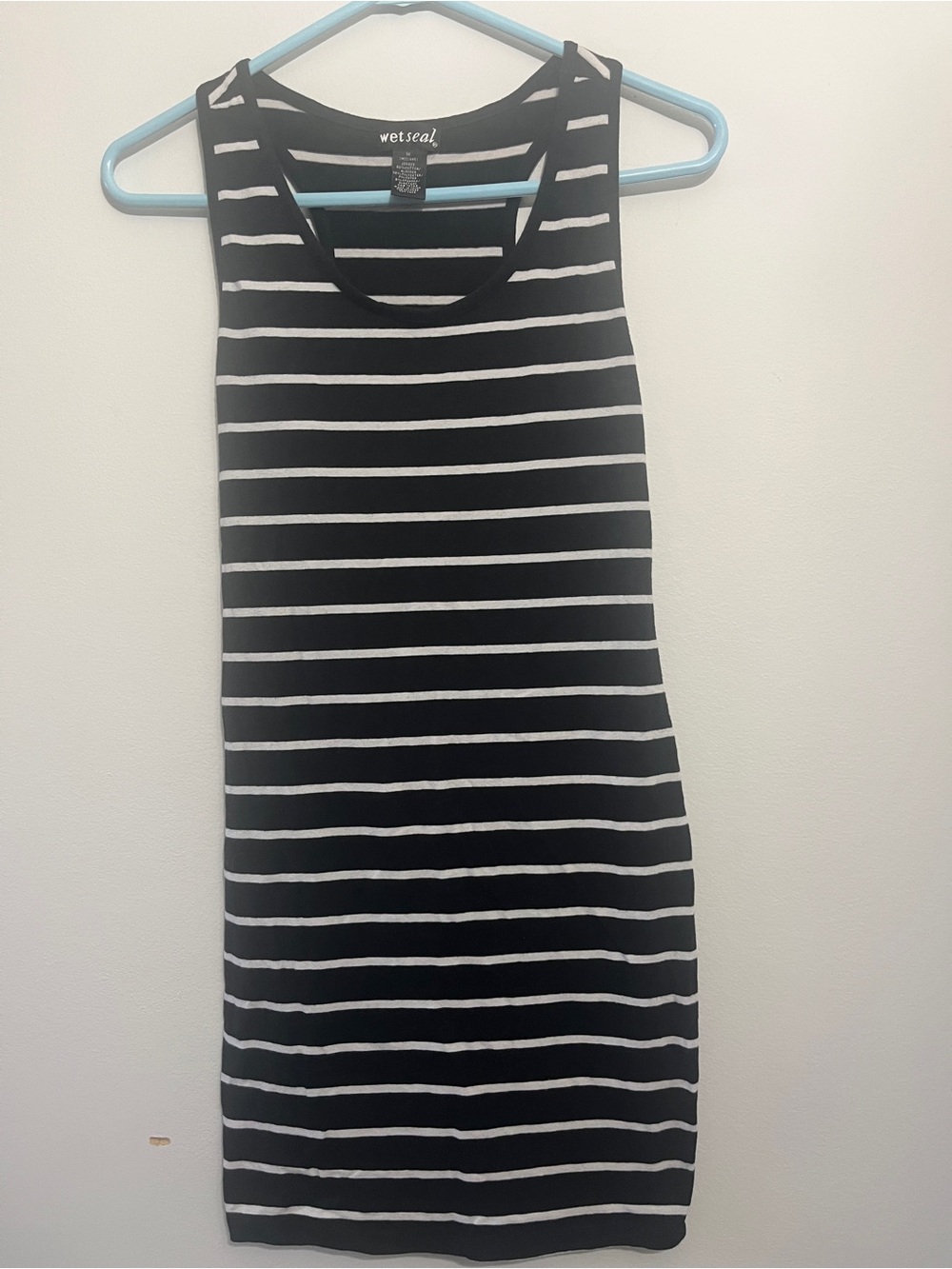 Wet Seal Black and White Striped Tank Dress Size Medium